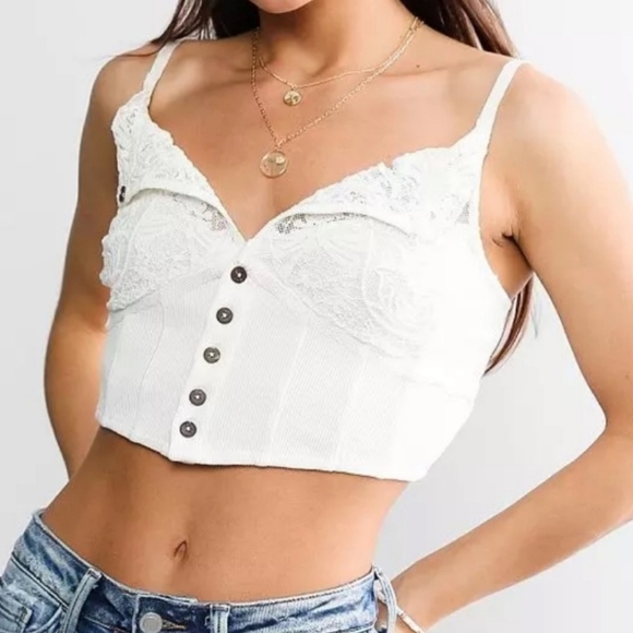 Free People Have My Heart Cropped Tank Top NWOT - Picture 4 of 4